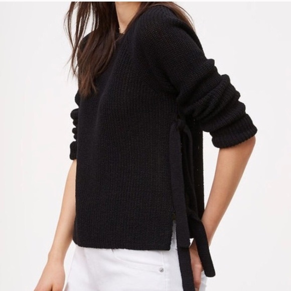 LOFT Sweaters - Loft Black Side Tie Knit Sweater